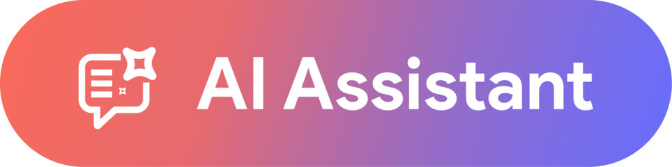 AI assistant chat button for all kind of generative application or website. Sparkle icons tools into Ai generation online app.	