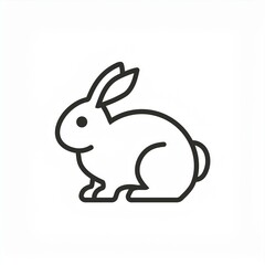 rabbit black icon isolated on white