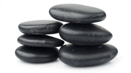 Black massage stones stack