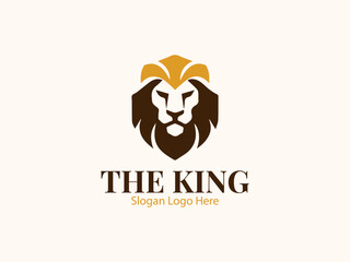 the king lion logo vector illustration