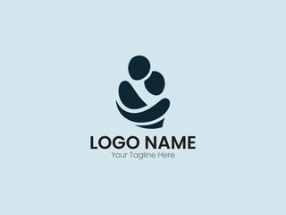 hugging people business logo design