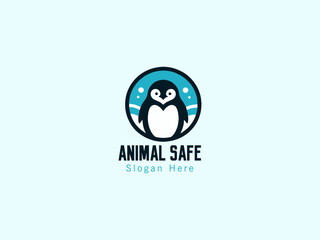 Obraz premium animal safe logo penguin