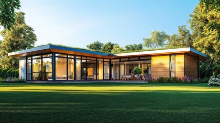 Modern House with Green Roof