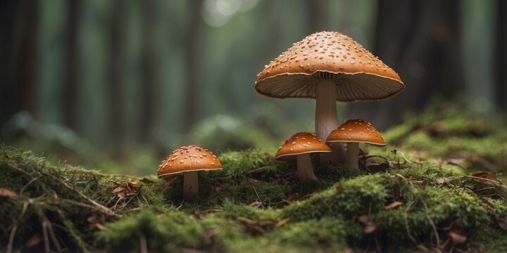 Coloring page featuring mushrooms in a forest.