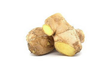 Fresh ginger isolated on white background