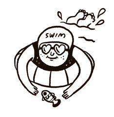 character of a person, a swimmer