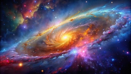 Colorful nebula flowing through starry galaxy, celestial, river, nebula, colorful, stars, galaxy, space, cosmic