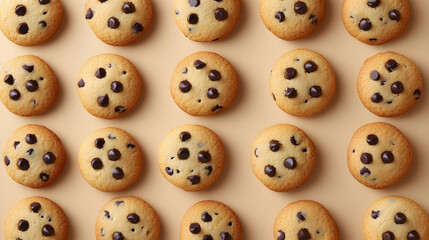 Chocolate Chip Cookies Pattern Background