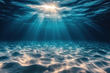 Sun Rays Shining Through Underwater Ripples