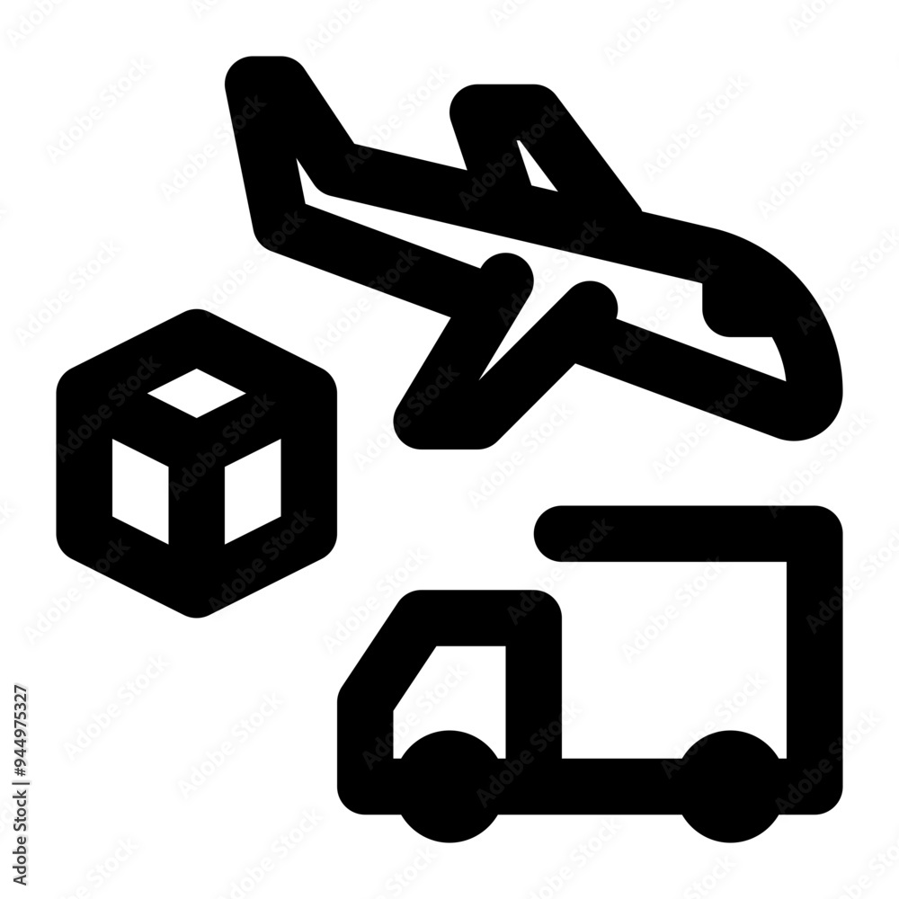 Wall mural freight, freight forwarder, freight forwarding, logistics, transportation outline icon