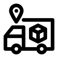 shipping location, shipment tracking, delivery location, delivery tracking, transportation location outline icon