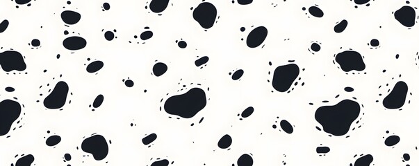 Abstract Pattern of Irregular Black Shapes on White Background