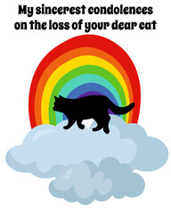 Sympathy card about cat loss, kind phrase with condolences