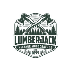 Vintage Woodwork Carpentry Logo Design Vector Template illustration