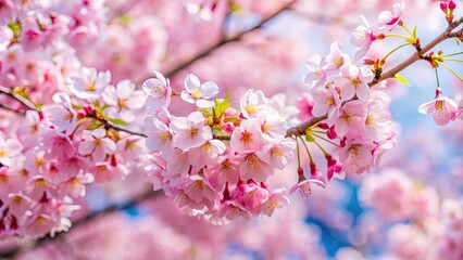 Beautiful cherry blossoms in full bloom during springtime, cherry blossoms, flowers, pink, petals, nature, blooming, Sakura