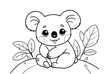 Coloring pages of a koala for kids