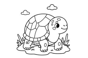 Coloring pages of a turtle for kids