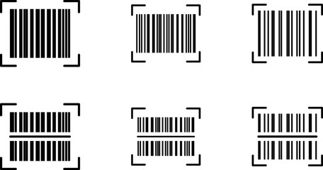 Fake barcode scanner icon vector set for design collection apps and website ui.
