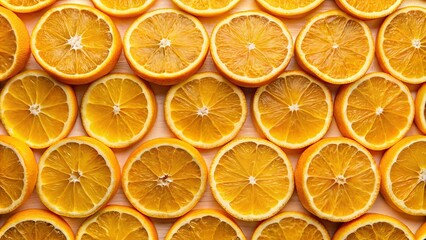 Obraz premium Sliced oranges arranged in a geometric pattern