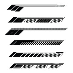 Race black decals checkered lines