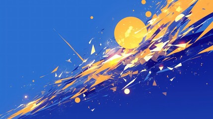 Abstract Blue and Yellow Digital Art