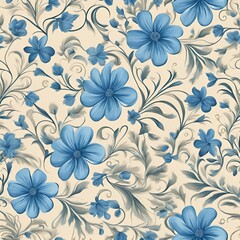 Fototapeta premium flora pattern, daisy flower pattern