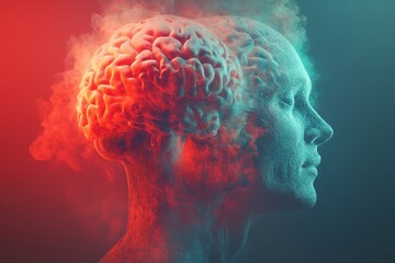 Obraz premium Fiery mind of an elderly person representing the persistence and passion of thoughts in later life