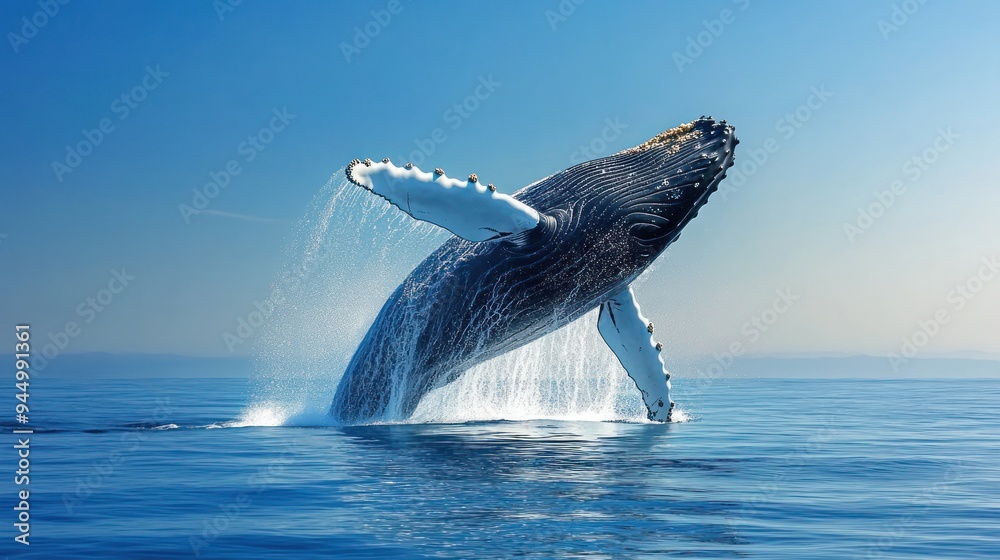 Poster humpback whale breaching