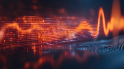 Voiceprint patterns overlaid with AI circuitry in a sleek double exposure, representing the fusion of human and machine intelligence, in high-definition detail