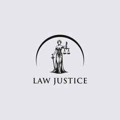 Obraz premium Law justice logo