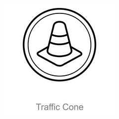Traffic Cone and construction icon concept