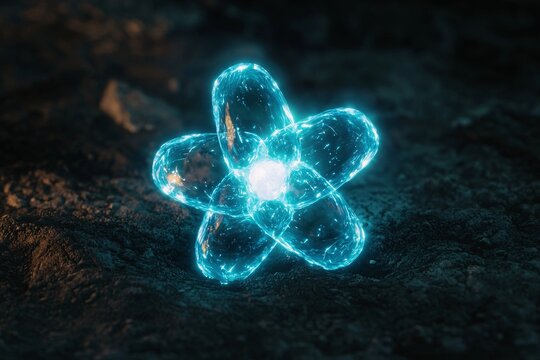 A luminous metallic element set against a shadowy backdrop, highlighting its radiant allure and intriguing radioactivity, ideal for science aficionados.