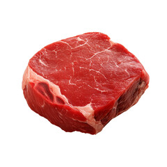 Raw beef steak portion on transparent background, perfect for culinary preparations and BBQ grilling