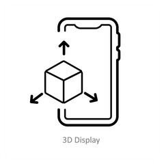 3D Display and virtual reality icon concept