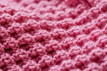 Pink Knitted Texture: Closeup Seamless Fabric Background with Handcrafted Symmetry