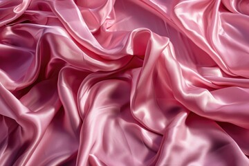 Obraz premium Pink Silk Drapery: Close-Up Texture Background with Wave Pattern