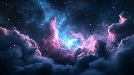 Fototapeta premium Cosmic Clouds and Stars in the Night Sky