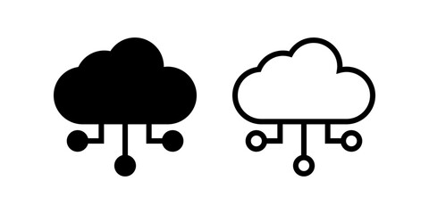 Cloud computing icon set. flat illustration of vector icon on white background