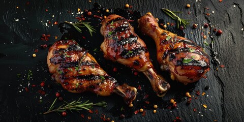 Charcoal-cooked chicken legs