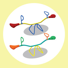 See Saw Children Park Colorful Vector