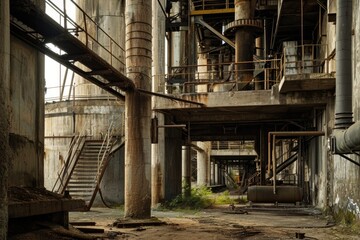 Obraz premium Power Generation Facility: Modern Steel Construction for Waste Incineration and Energy Production