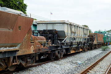 Naklejka premium Old trains of Thailand for repair and maintenance