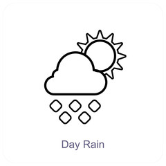 Day Rain and weather icon concept