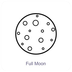 Full Moon and night icon concept