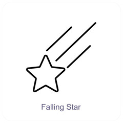 Falling Star and meteor icon concept