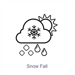 Snowfall and weather icon concept