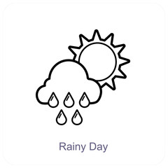 Rainy Day and rain icon concept