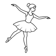 ballerina line art vector illustration