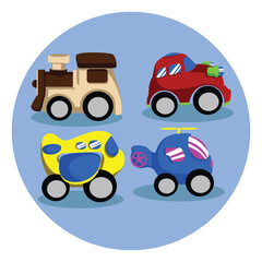 Various Car Shape Children Toddler Toys  Vector Collection