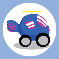 Helicopter Car Children Toddler Toys  Vector